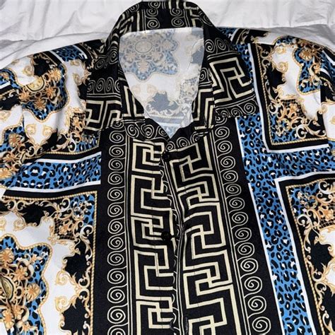 versace look a like blouse|big and tall Versace shirts.